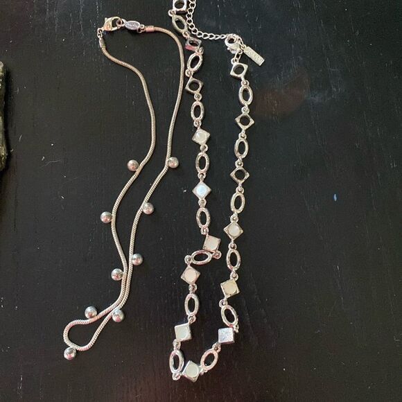 2 Napier silver tone necklaces. - Picture 1 of 7